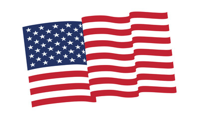 Fototapeta premium United States, American flag waving