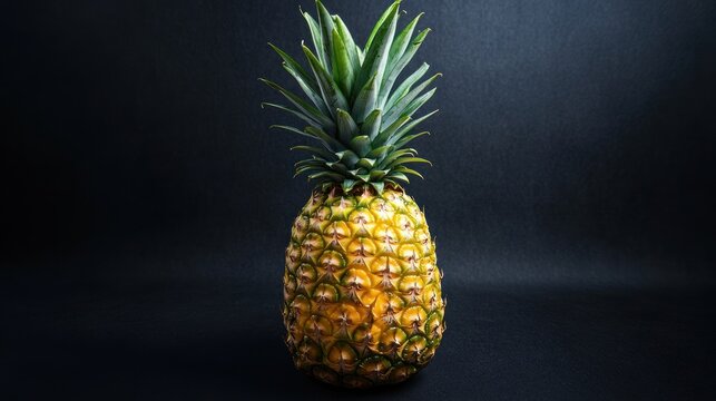Single pineapple on dark background (2) - Powered by Adobe
