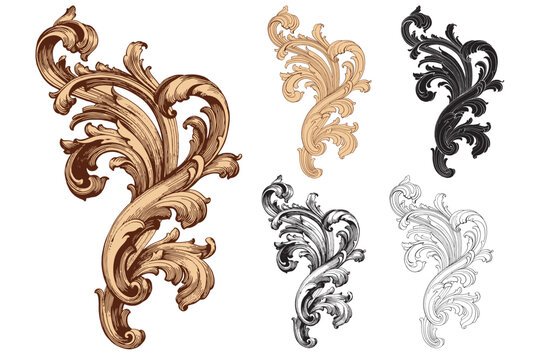 Classical baroque vector of vintage element for design. Decorative design element filigree calligraphy vector. You can use for wedding decoration of greeting card and laser cutting