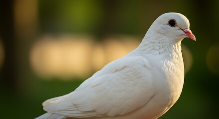 Obraz premium white pigeon on the grass
