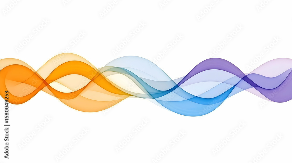 Aufkleber abstract flowing wavy lines. colorful dynamic wave. vector design element for concept of music, part