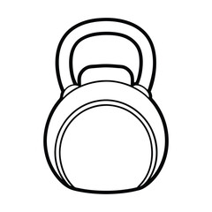 Minimalist Kettlebell Illustration on Pure White Fitness, Exercise, and Strength Training Icon for Digital and Print