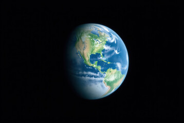 Fototapeta premium Earth from space. Clouds, globe, light art. Creative, planetary, global perspective.