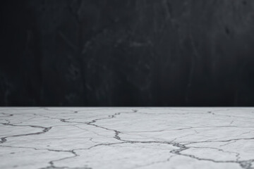Marble surface on dark stone. Empty tabletop. Neutral background for product photography.