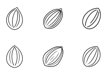 Fototapeta premium almond icon line art vector illustration