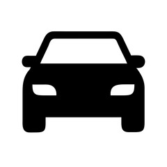 Vector silhouette icon of a classic vintage car for automotive transport illustration