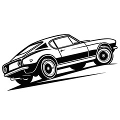 Fototapeta premium Shiny luxury sports classic automobile model on the road