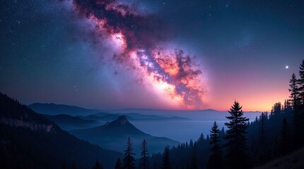 Stunning panorama shot capturing the vast beauty of the milky way galaxy, vast, stunning 3d rendering