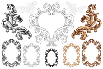 Classical baroque vector of vintage element for design. Decorative design element filigree calligraphy vector. You can use for wedding decoration of greeting card and laser cutting