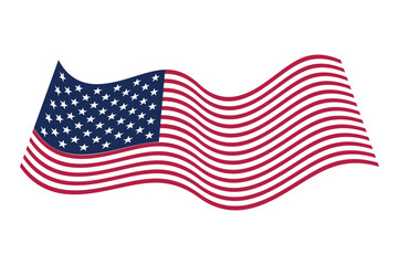 Fototapeta premium USA waving flag. American national symbol isolated on white background. Banner design element