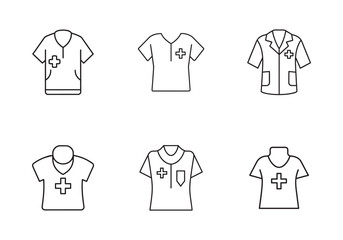 Naklejka premium medical scrub line art vector illustration