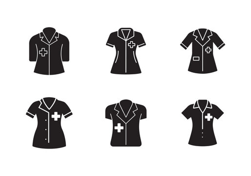 medical scrub silhouette vector illustration