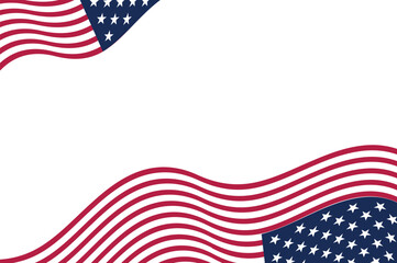 Fototapeta premium USA waving flag. American national symbol isolated on white background. Banner design element