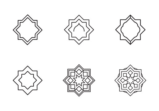 Naklejki islamic tile  line art vector illustration