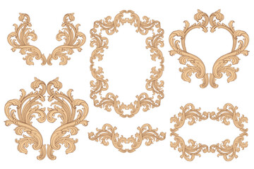 Classical baroque vector of vintage element for design. Decorative design element filigree calligraphy vector. You can use for wedding decoration of greeting card and laser cutting