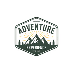 Unique adventure mountain logo Modern and minimalist vector and abstract logo