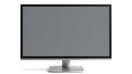 Fototapeta premium Desktop monitor mockup, viewed from the front, screen blank, isolated on white.