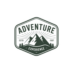 Obraz premium Unique adventure mountain logo Modern and minimalist vector and abstract logo