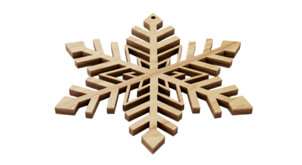 Intricate Wooden Snowflake Christmas Ornament.