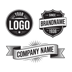 Unique badge logo Modern and minimalist vector and abstract logo