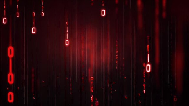 Red digital rain