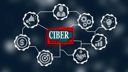 Cyber data protection business technology privacy concept. 4k video - Powered by Adobe