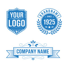Unique badge logo Modern and minimalist vector and abstract logo