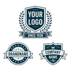 Unique badge logo Modern and minimalist vector and abstract logo