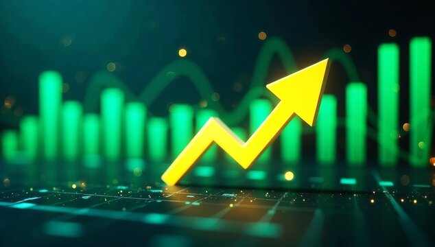 Investment finance chart,stock market business and exchange financial growth graph.