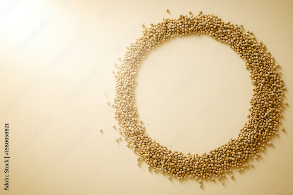 Aufkleber millet seed cycle bead arranged circular harmony repetition fabae abstract pattern. millet seed arra