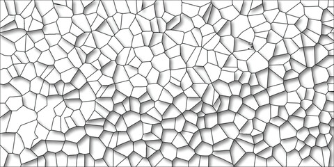Obraz premium Abstract geometric pattern with voronoi diagram structure in black and white featuring cellular shapes for decorative design