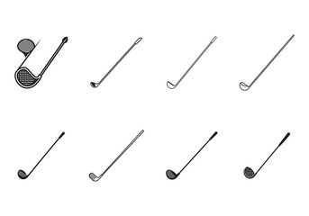 golf club line art vector illustration