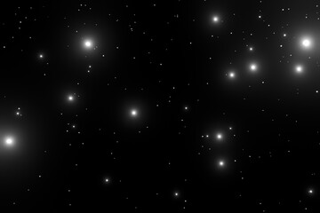 夜空に輝く白い粒子