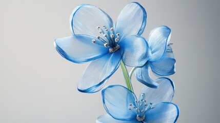 Close-up of translucent blue flowers