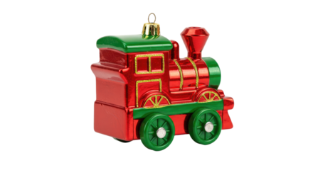 Red and Green Christmas Train Ornament.