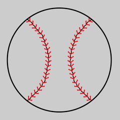 Baseball ball vector icon set. Baseball illustration sign collection. Baseball stitches symbol or logo.