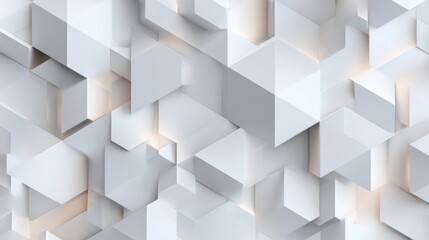 Fototapeta premium Abstract White Geometric 3D Cubes Background