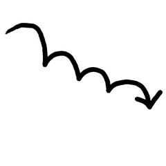 Back to School Doodle Coloring Line Art Icon of Arrow Down for Scrapbook, Journal, and Educational Design