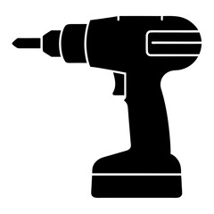 Bold Drill Machine Silhouette Vector