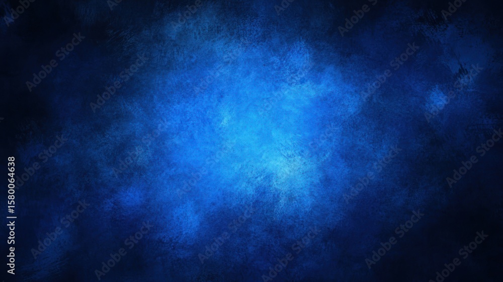 Poster deep blue textured background with a subtle gradient.