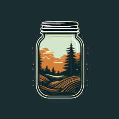 Mason Jar Creative Concept Design - The Great Outdoors in a Jar