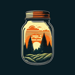 Mason Jar Creative Concept Design - Countryside in a Jar