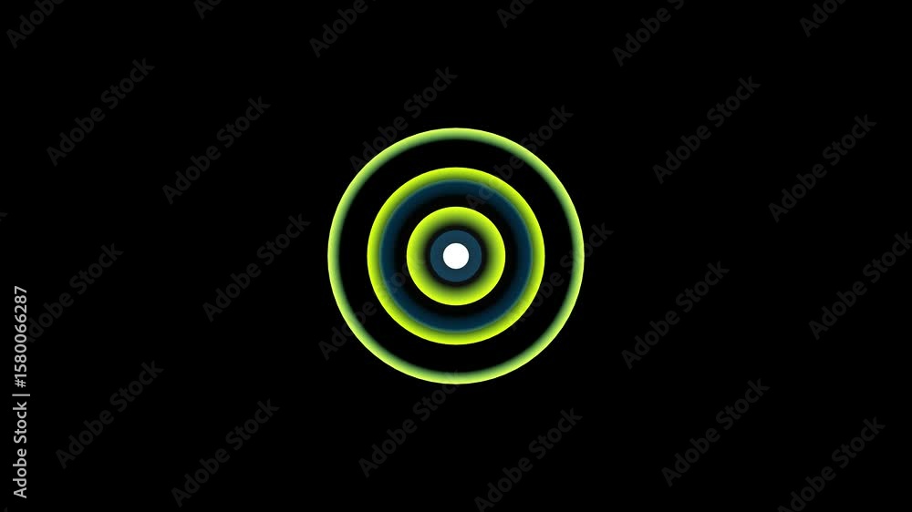 Poster radio waves animation and expanding graphics. glowing radio wave signal motion graphics and radio wa