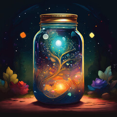 Mason Jar Creative Concept Design - Magic Forest in a Jar
