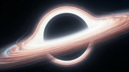 Space Wonders Captivating Black Hole Illustration with Distortion Effect and Luminous Accretion Disk - Powered by Adobe
