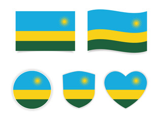 rwanda republic national flag icon set