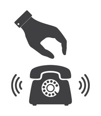 hand take ring phone icon