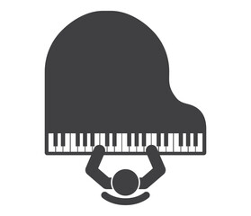 musical play on classic piano icon