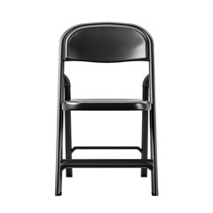 Black folding chair, front view (1)