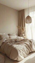 Cozy Earthy Bedroom with Natural Textures